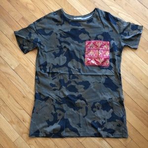 Zara Trafaluc tee shirt CAMMO PRINT